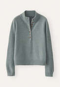 Pullover mit Kn&ouml;pfen, Lagune, webstill