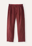 K&uuml;rzere, schmal zulaufende Hose, Dunkelrot, webstill