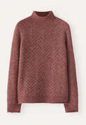 Pullover mit Zopfmuster, Chili-Pflaume, webstill