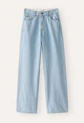 Jeans mit geradem Bein, Blasse Waschung, webstill