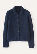 Cardigan mit Kragen, Dunkles Petrol, webstill
