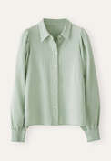 Bluse mit gerafften &Auml;rmeln, Aqua-Mint, webstill
