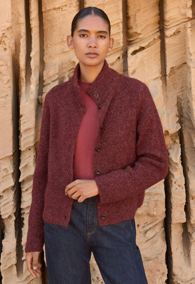 Korbmuster-Cardigan, Rostrot, completeTheLook