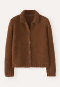 Cardigan mit Kragen, Zimt, webstill