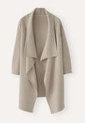 Jacke mit Wasserfallkante, Kiesel, webstill