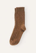 Gerippte Socken, Haselnuss, webstill