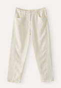 Hose mit geschwungenem Bein, Creme, webstill