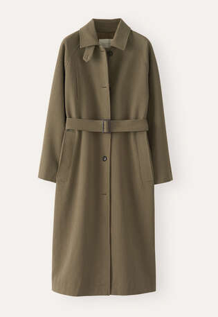 Trenchcoat aus Baumwolle, Zartes Khaki, webstill