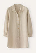 Bluse mit tiefen Seitenschlitzen, Natur, webstill