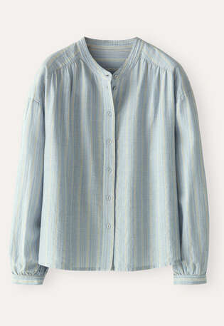 Streifenbluse, Zartes Blau, webstill