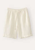 Shorts mit gebundener Taille, Ecru, webstill