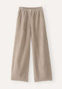 Cordhose mit Abn&auml;hern am Saum, Haferbeige, webstill
