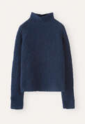 Pullover mit Trichterkragen, Dunkles Petrol, webstill