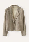 Jacke mit breitem Kragen, Natur/Farn, webstill